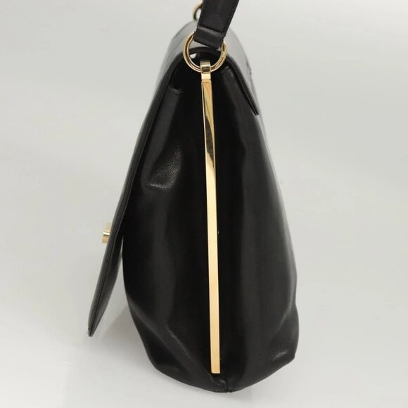 Salvatore Ferragamo Hand Bag Leather Black Gold Auth BD2131 - Picture 6 of 16